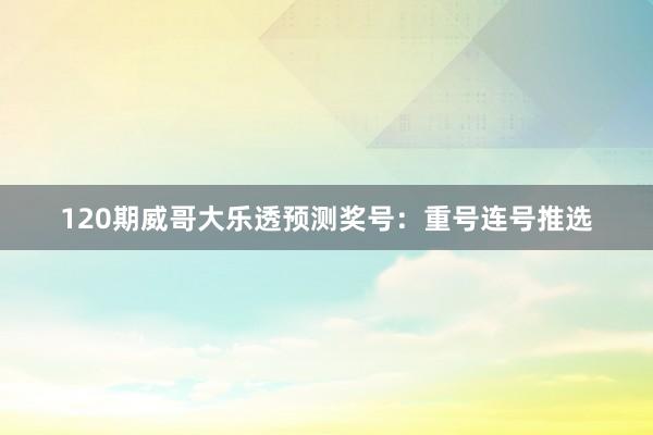 120期威哥大乐透预测奖号：重号连号推选