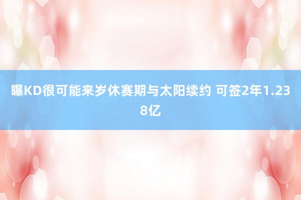 曝KD很可能来岁休赛期与太阳续约 可签2年1.238亿