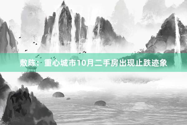 敷陈：重心城市10月二手房出现止跌迹象